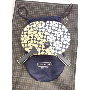 Official Coach Logo Print All-Over Paddle Ball Set W/ Carrying Case & Ball Used